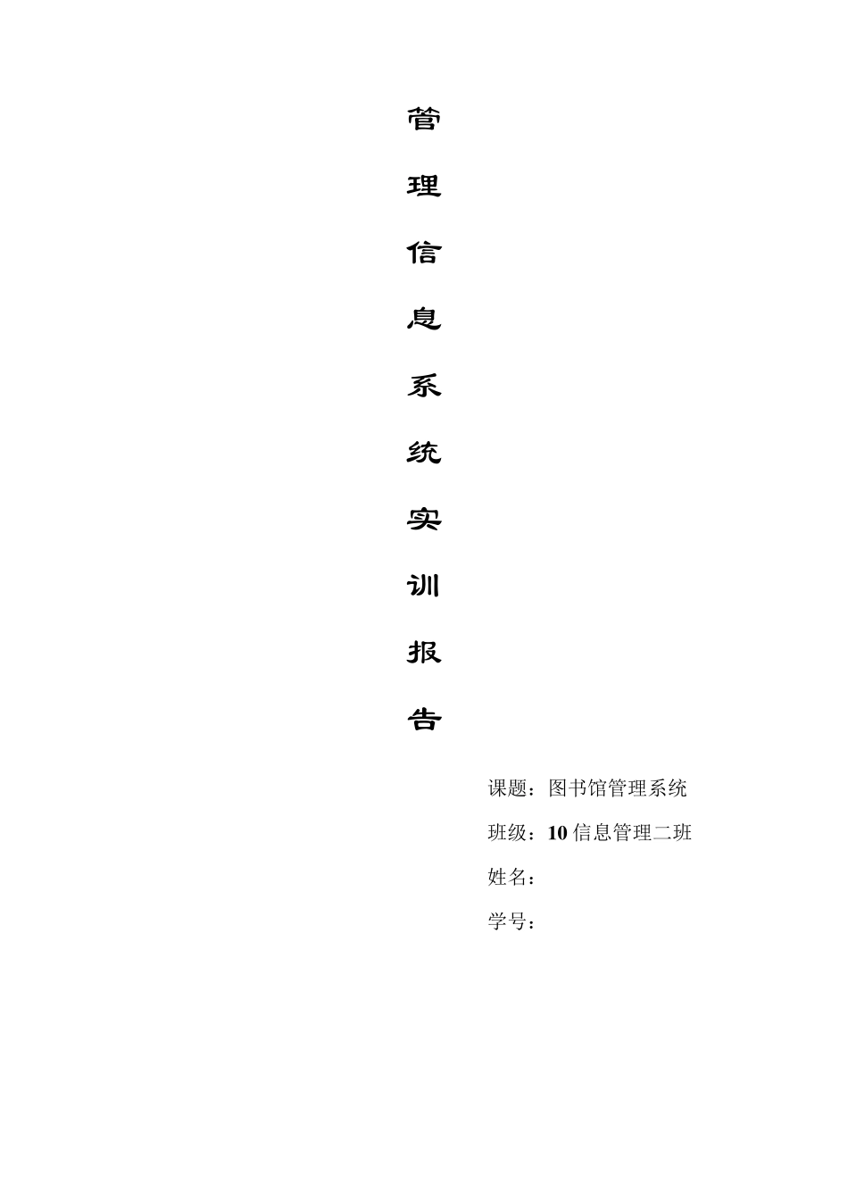 管理信息系统实训报告_第1页