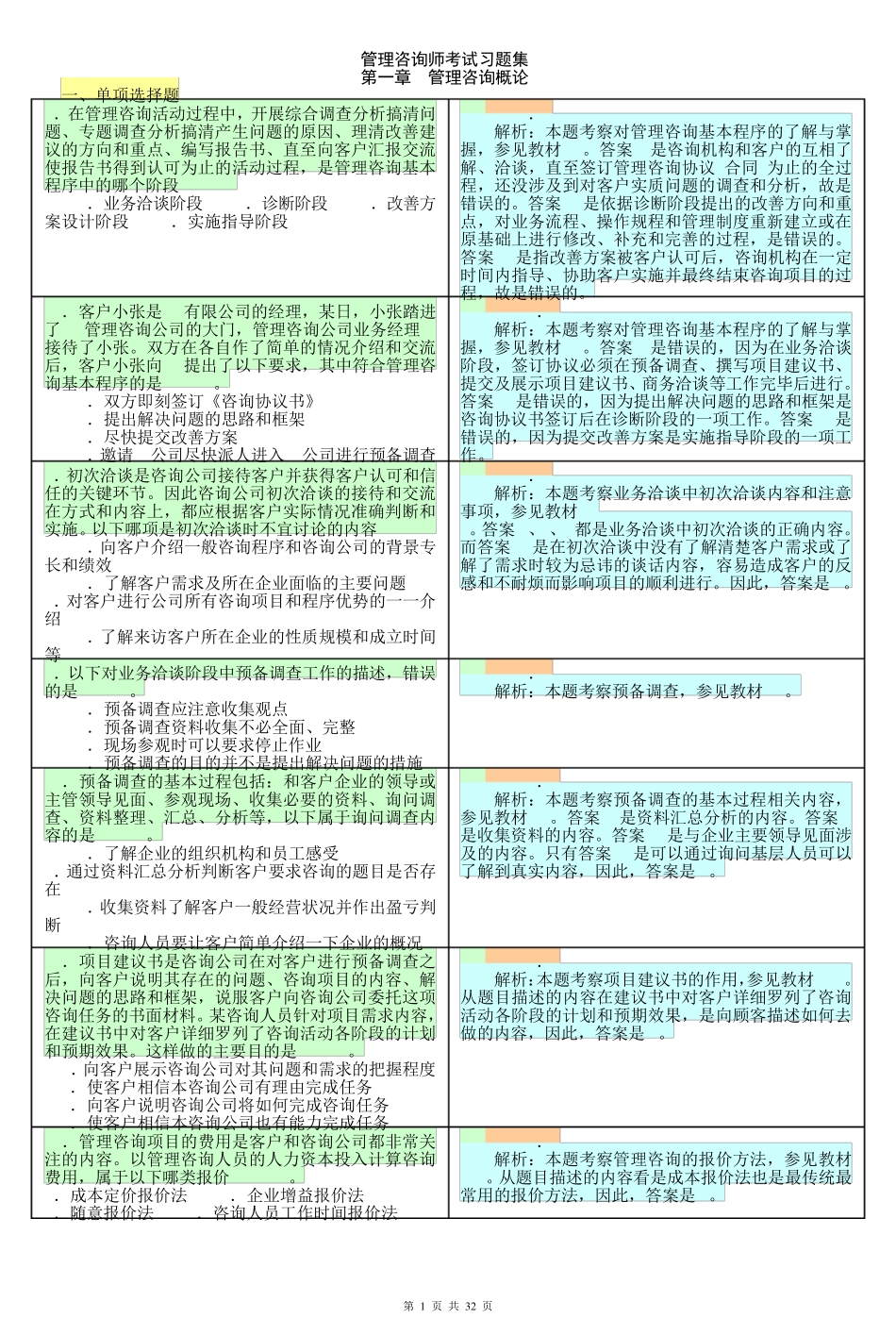 管理咨询师考试习题集_第1页