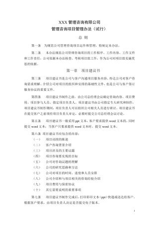 管理咨询项目管理办法
