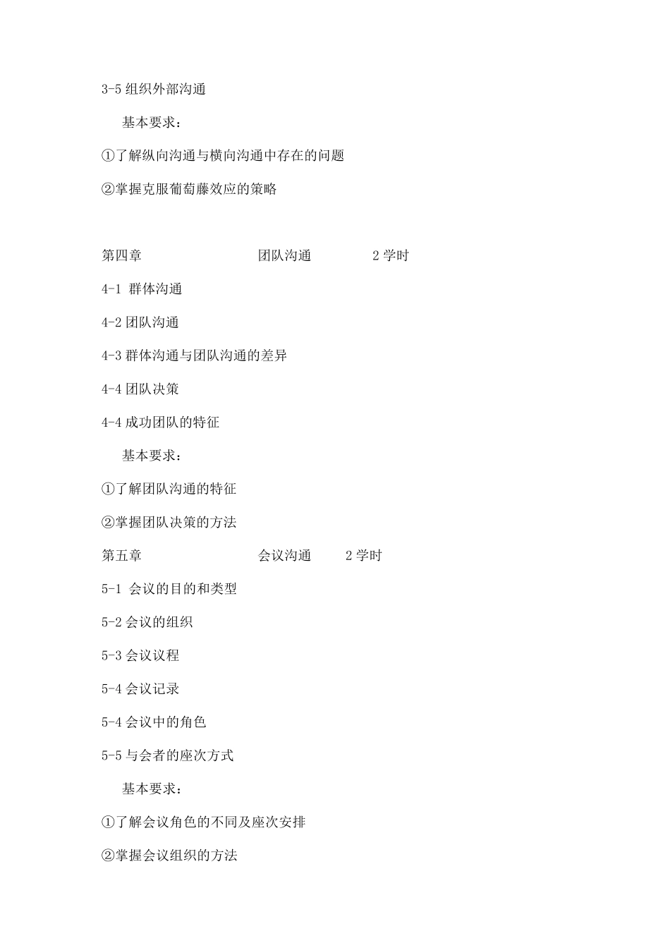 管理沟通教学大纲_第3页