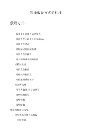 管线敷设方式的标注