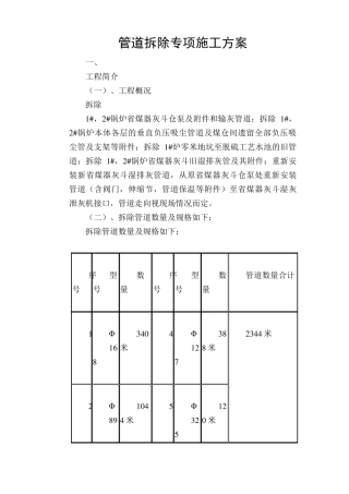 管道拆除专项施工方案