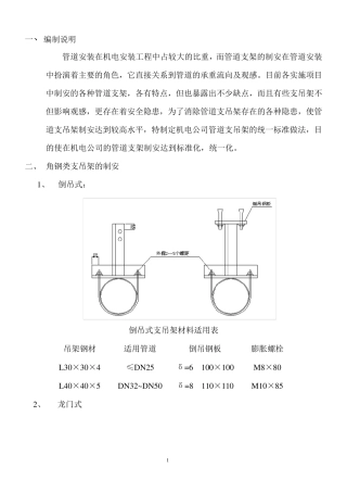 管道支架制作安装标准规范