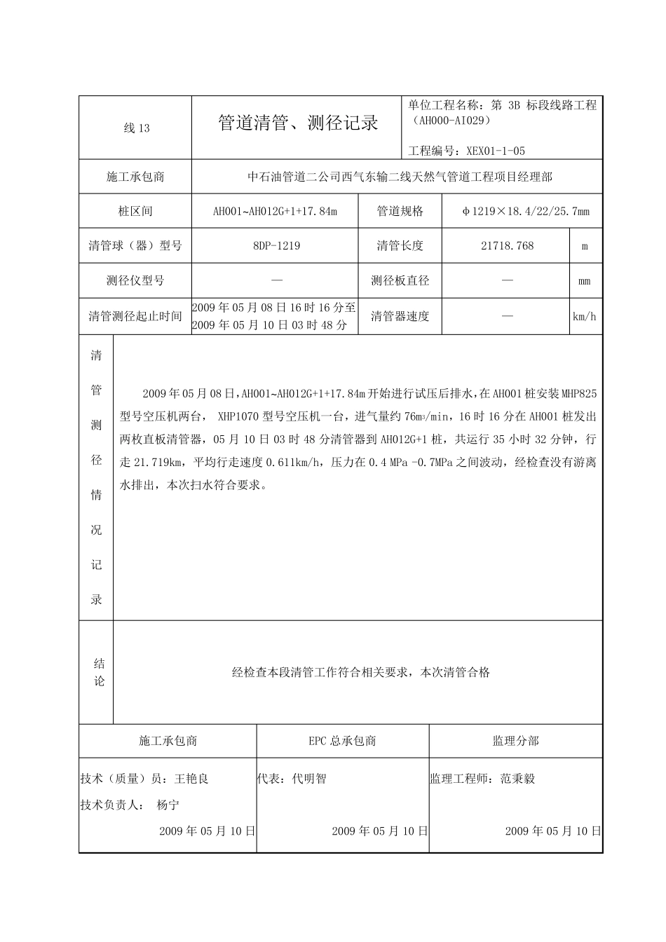 管道清管测径记录_第2页