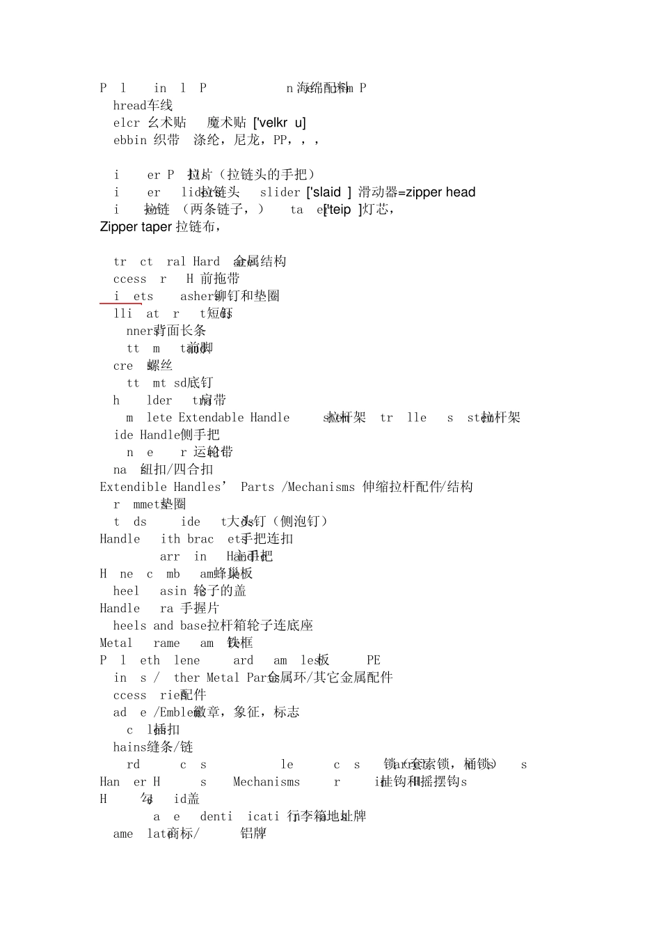 箱包类英语中英文对照_第2页