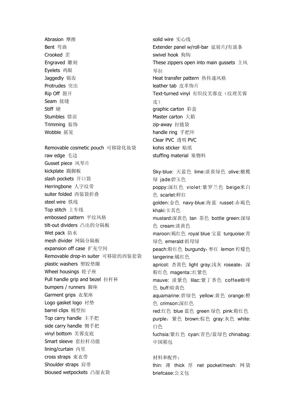 箱包英语专业术语_第3页