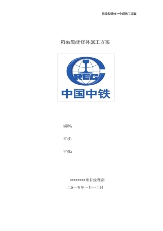箱梁裂缝修补施工方案(壁可法)