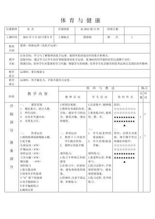 篮球(高低手运球)教案
