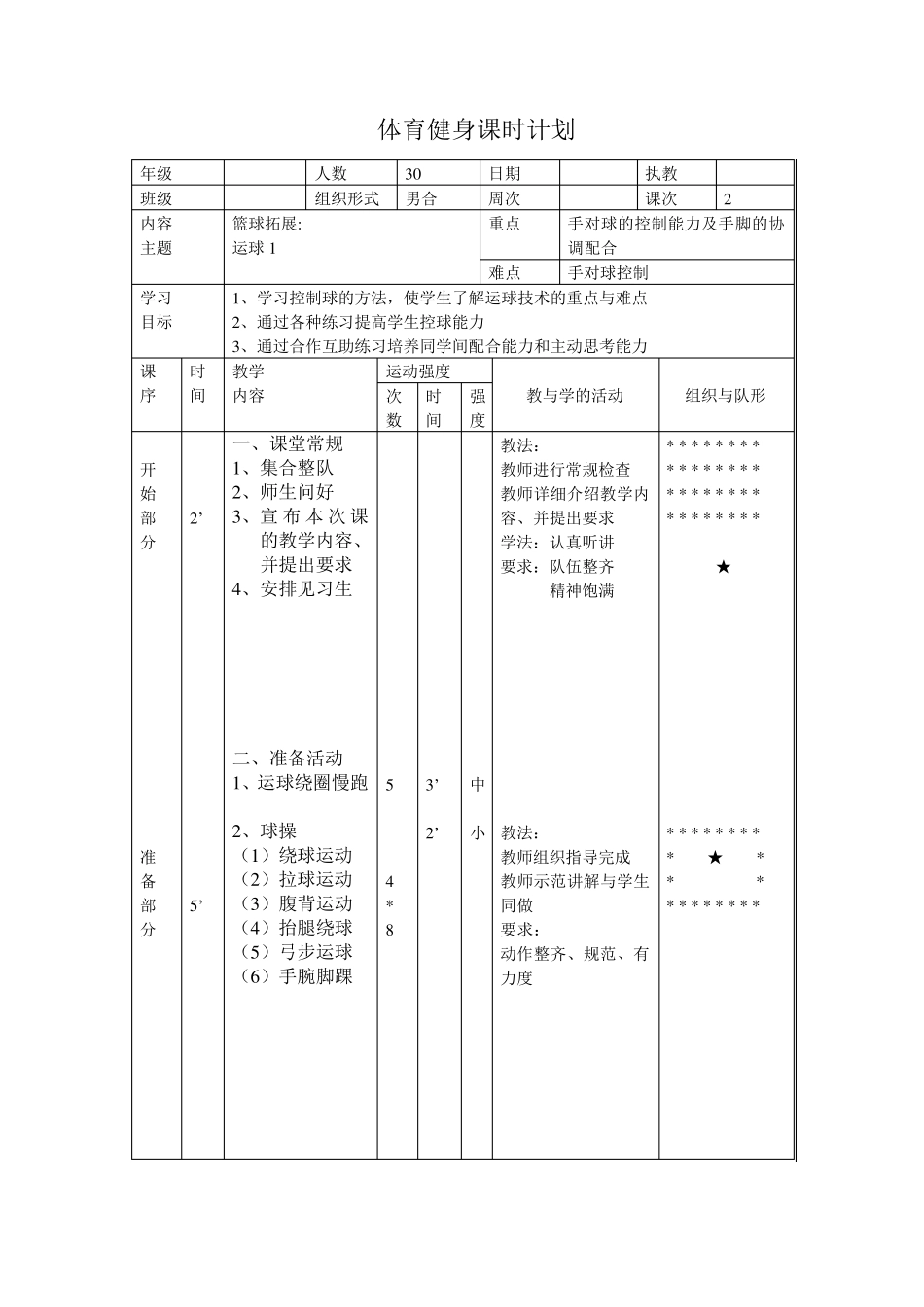 篮球拓展课教案_第3页