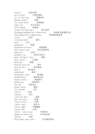 篮球术语_中英文