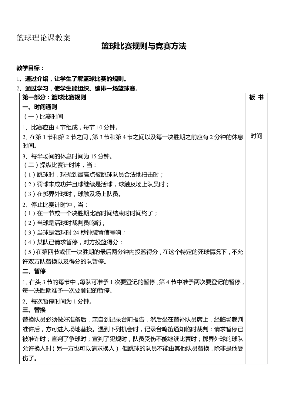 篮球理论课教案_第1页