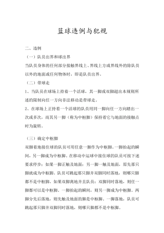 篮球违例与犯规