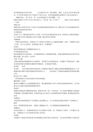 米其林轮胎技术用语词典