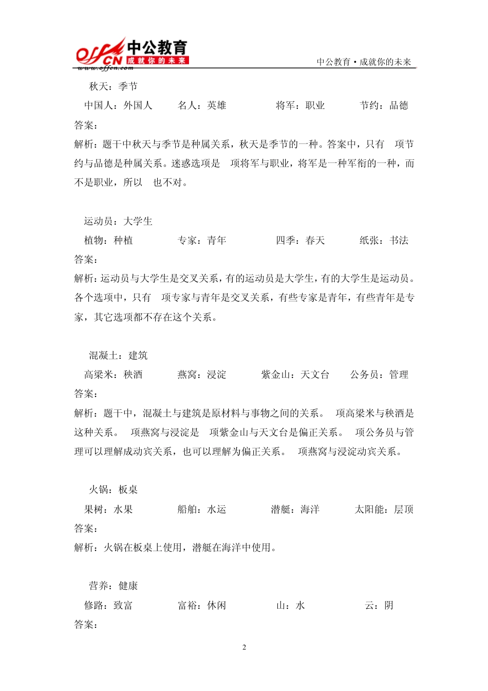 类比推理及其解析_历年真题_第2页