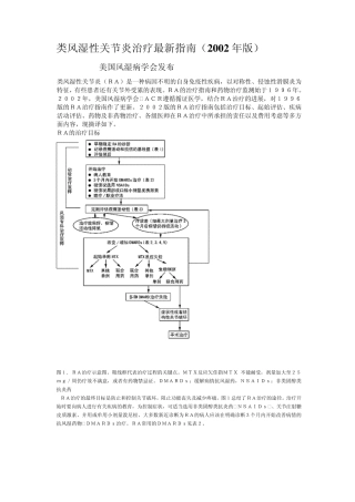 类风湿性关节炎治疗最新指南(ACR2002)