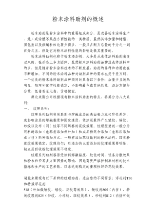 粉末涂料助剂的概述