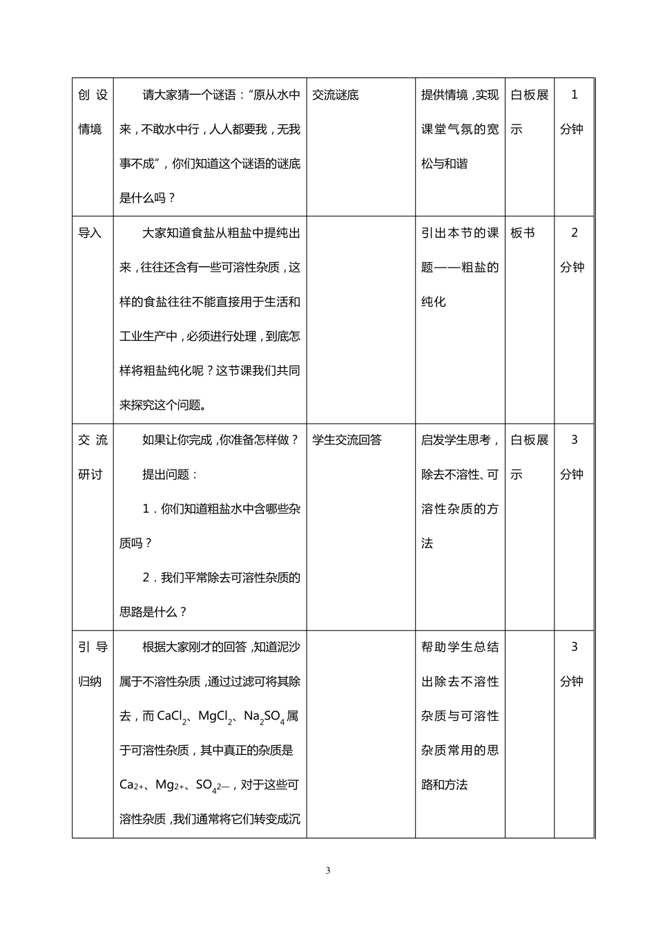 粗盐的提纯教学设计_第3页