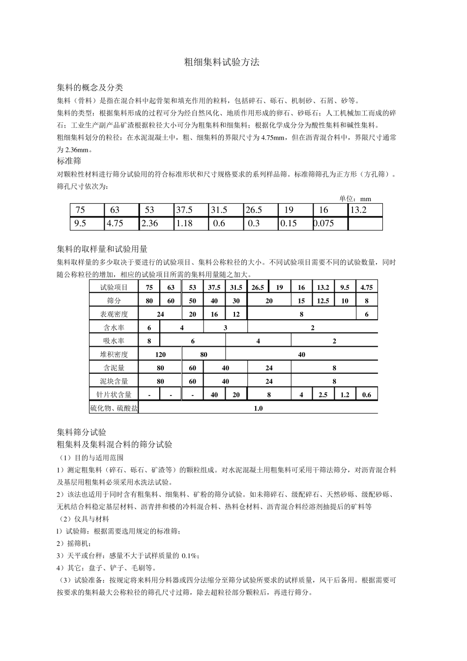 粗细集料试验方法_第1页