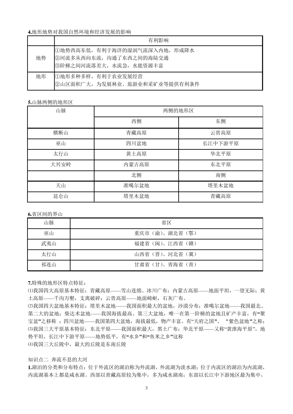 粤教版八年级上册地理总复习资料_第3页