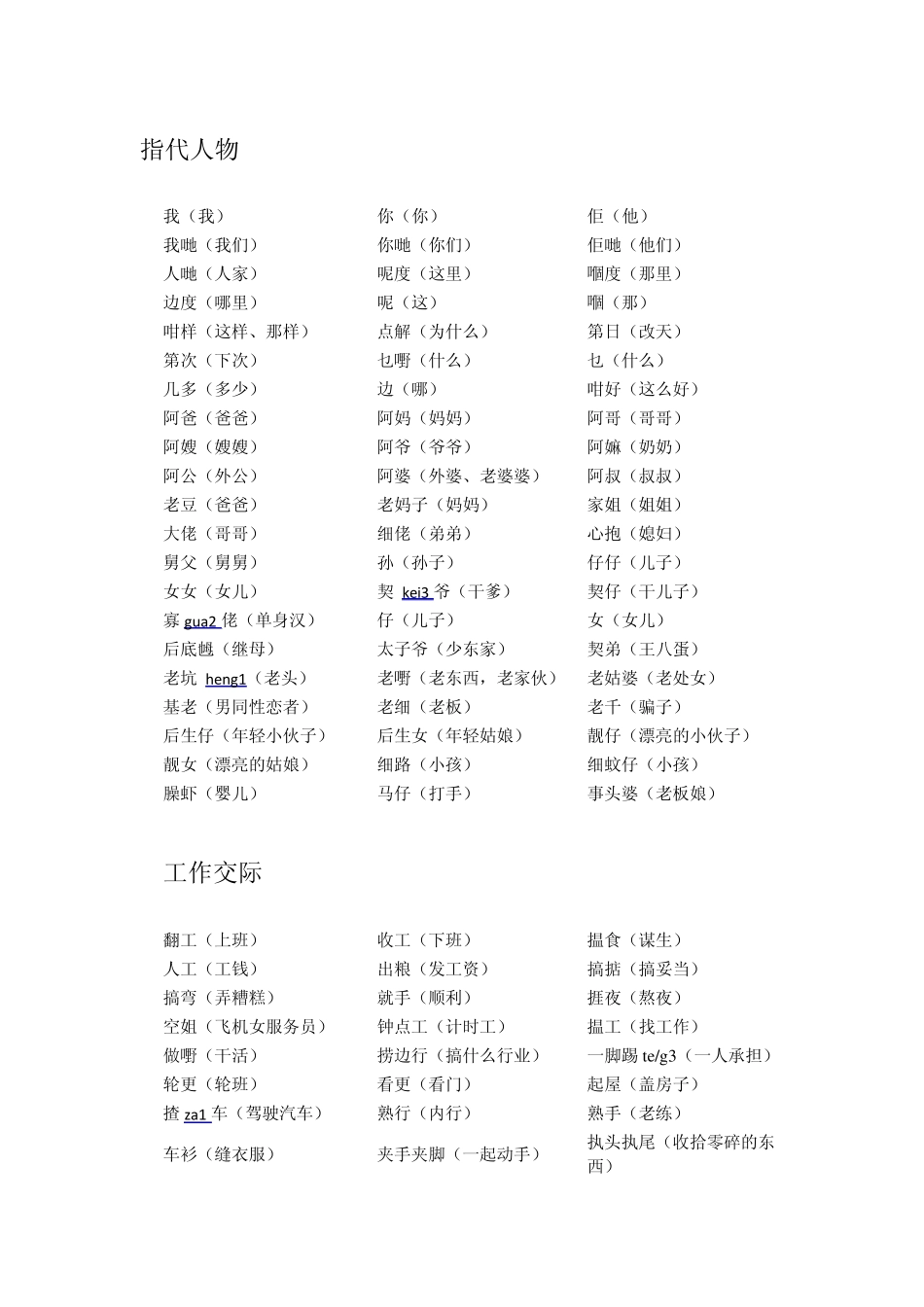 粤语方言词汇list_第1页