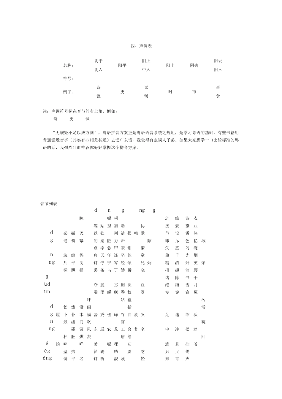 粤语拼音教程及发音规律附：偏偏喜欢你及春晓_第2页