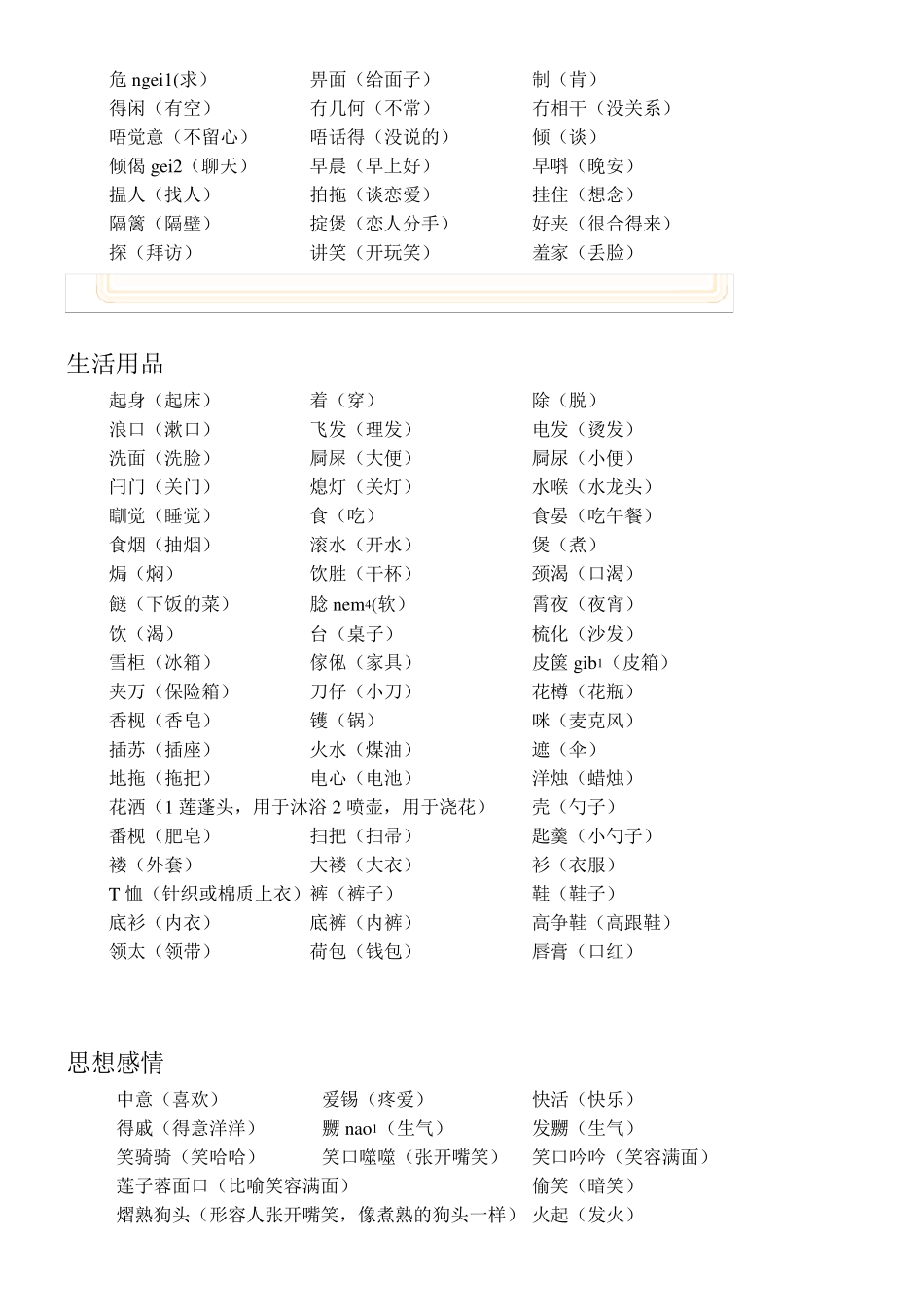 粤语日常用语_第2页