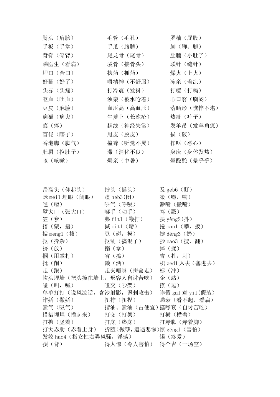 粤语词汇整理_第3页