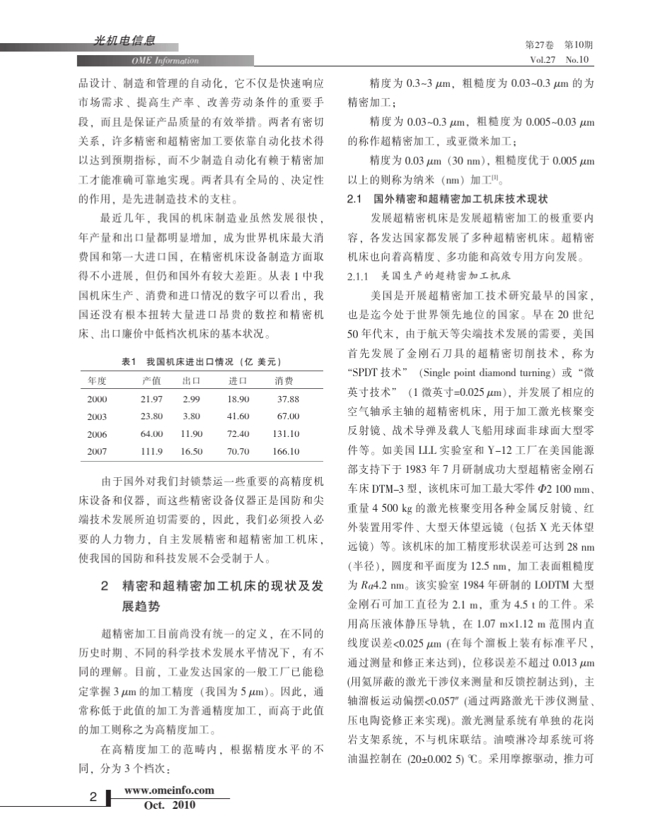 精密和超精密加工机床的现状及发展对策_第2页
