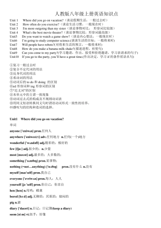 精心整理人教版新目标八年级上册英语知识点全册