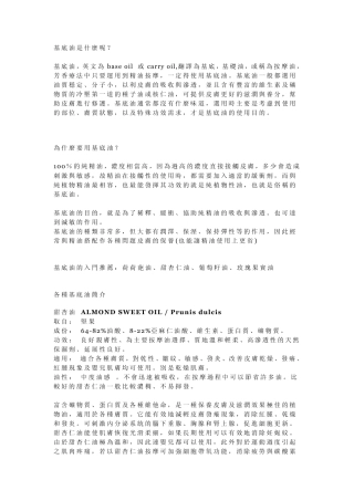 精油基底油配方