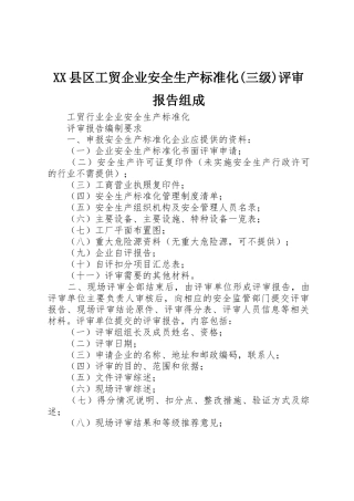 XX县区工贸企业安全生产标准化(三级)评审报告组成