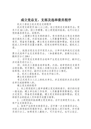 成立党总支、支部及选举委员程序