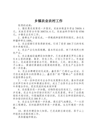 乡镇农业农村工作