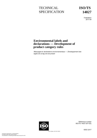 环境标签和声明.产品类别规则的制定