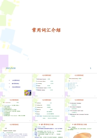 FAB-常用词汇介绍