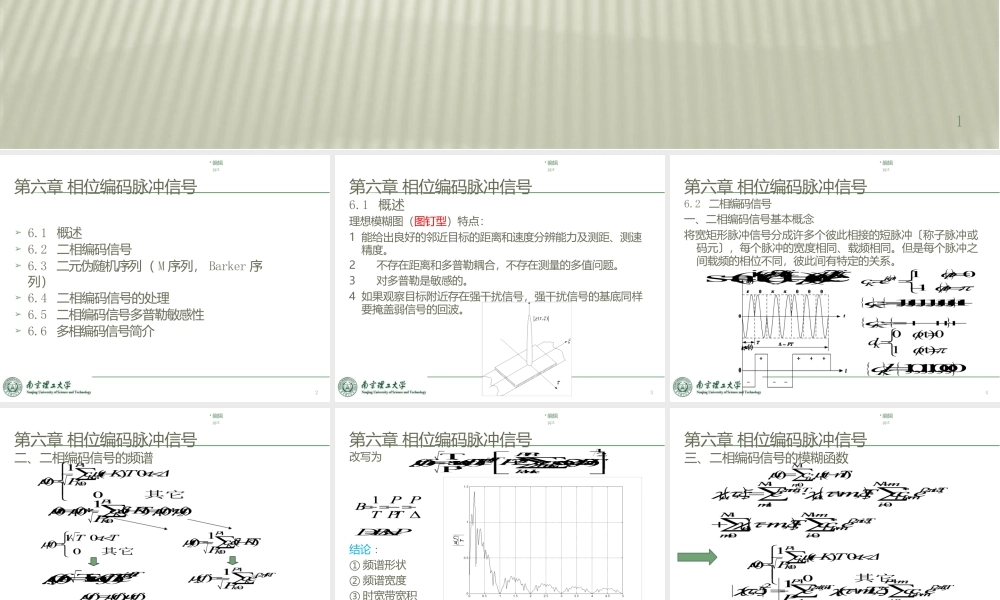 雷达信号分析与处理第六章