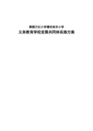 义务教育学校发展共同体实施方案