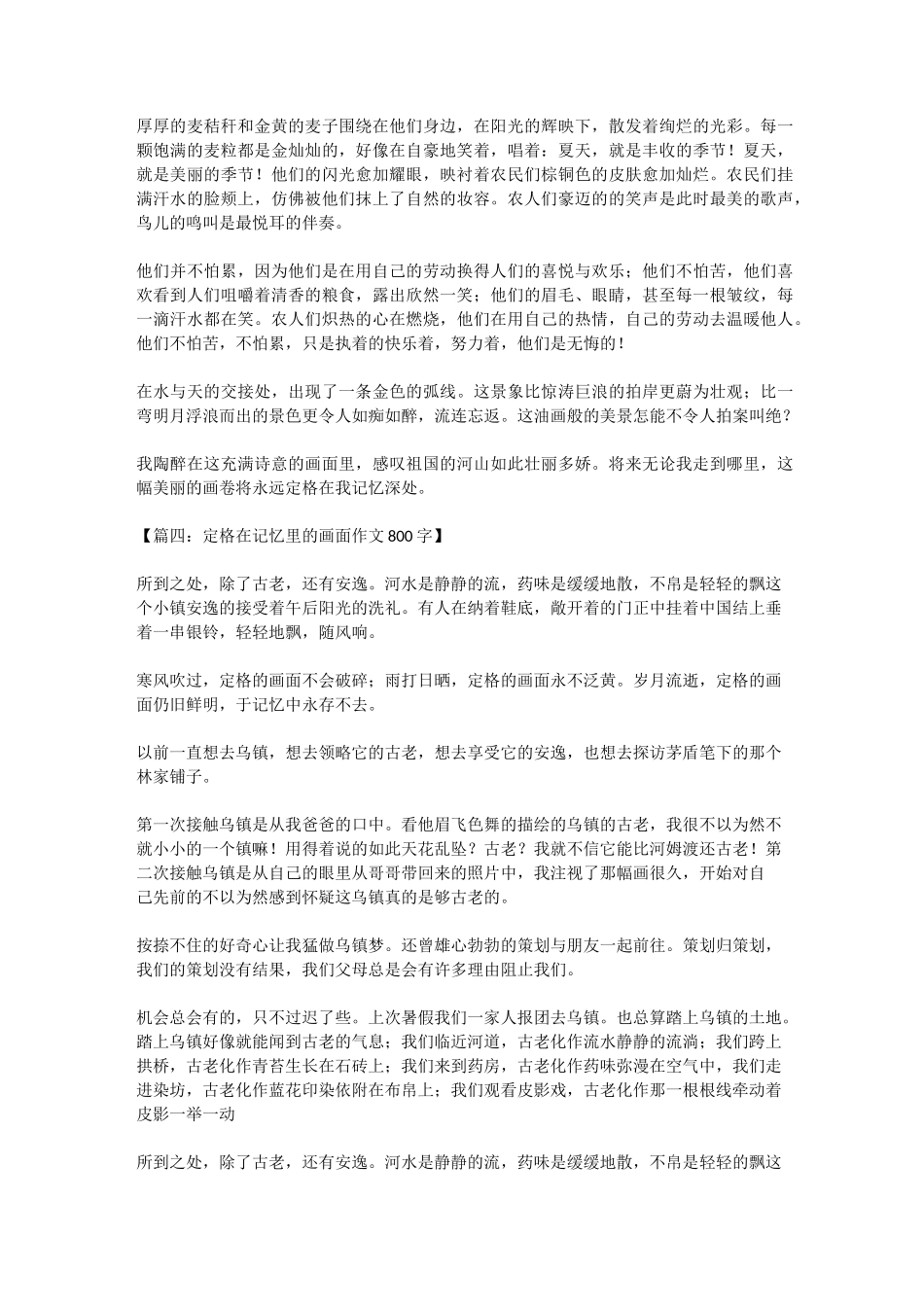 定格在记忆里的画面作文800字_第3页