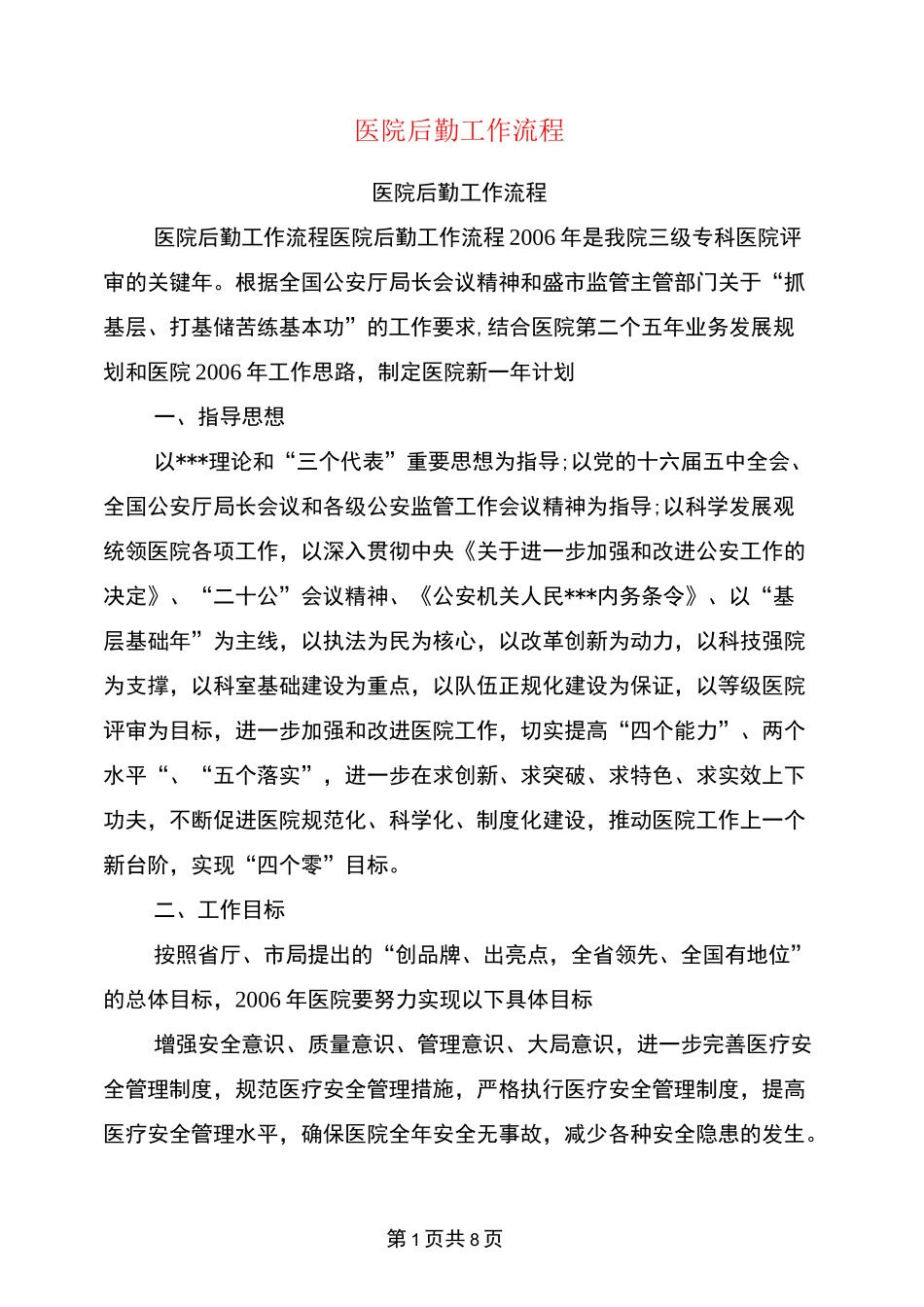 医院后勤工作流程_第1页