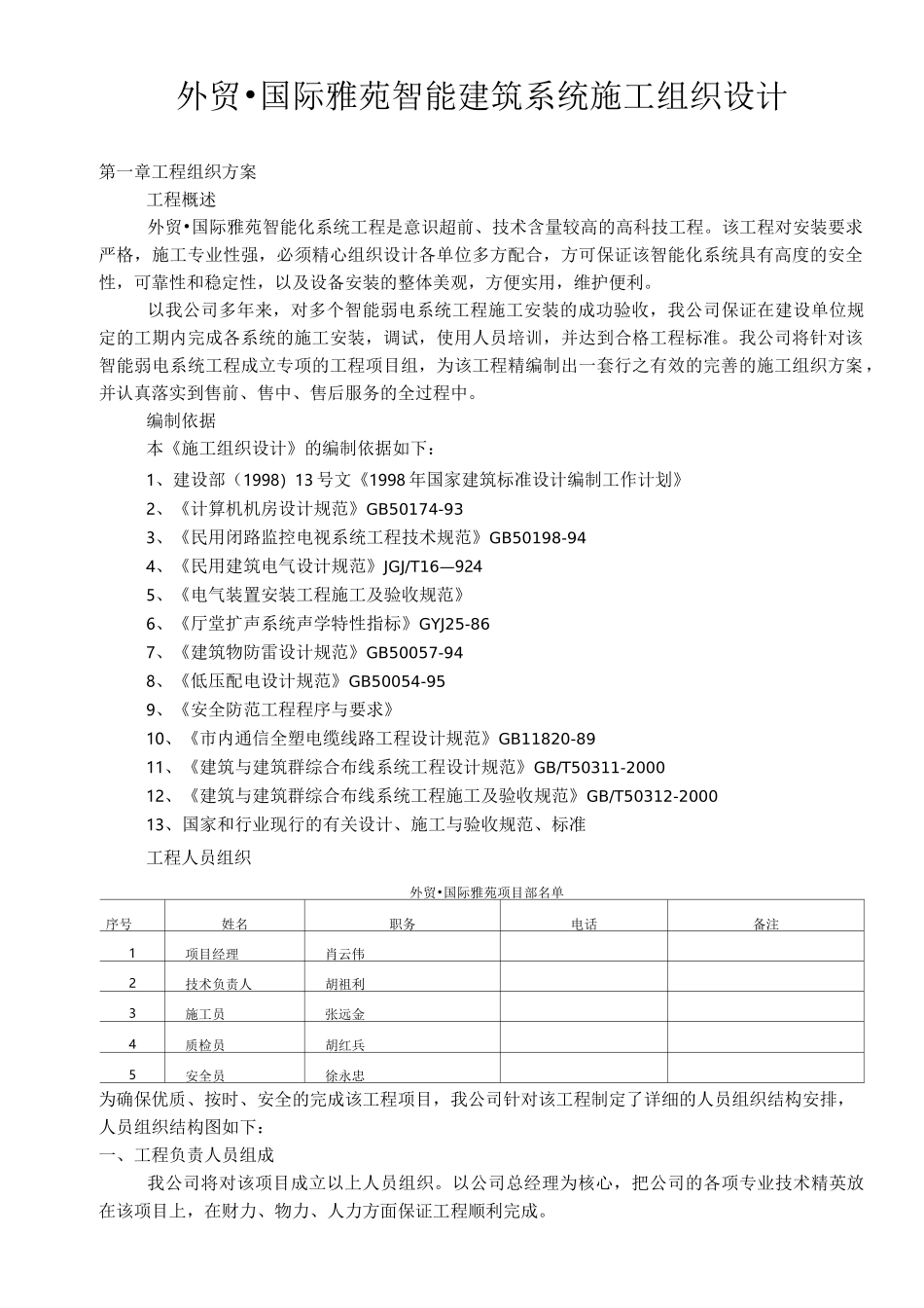 某小区智能化系统施工组织设计方案_第1页