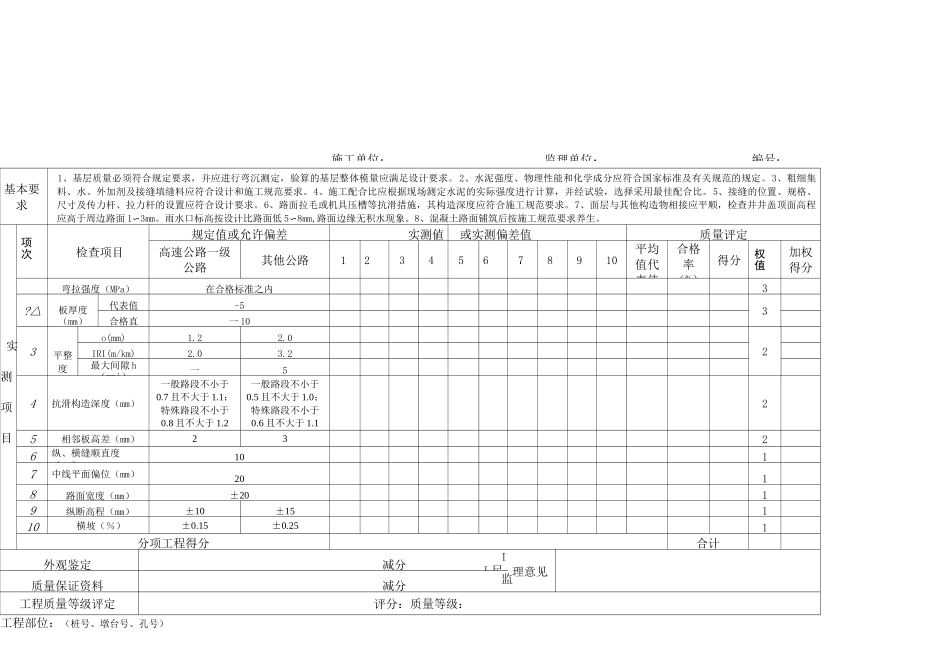 7路面工程质量检验评定表_第2页