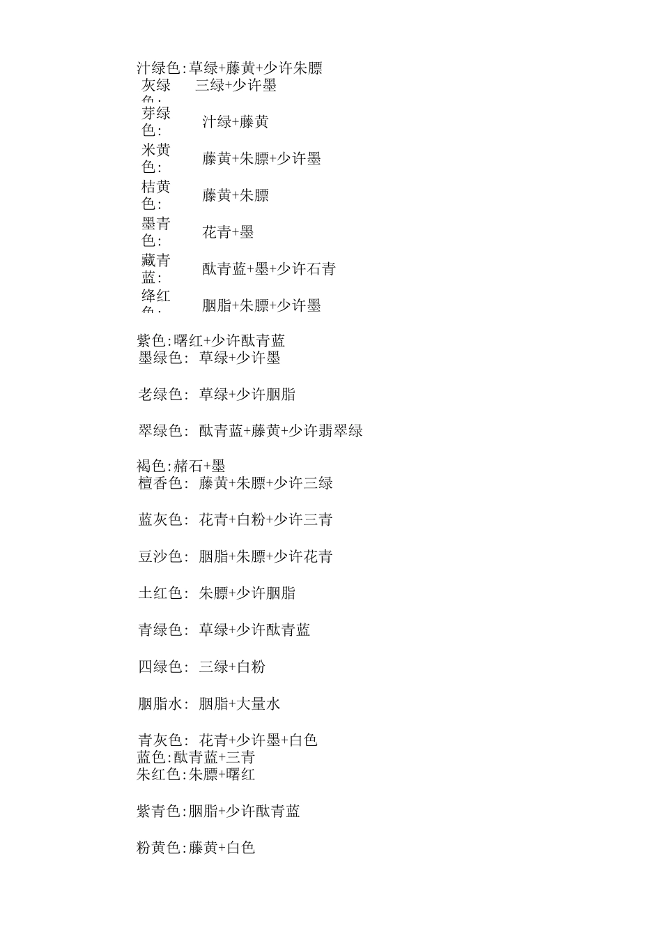 国画配色表国画颜料的调色法_第3页