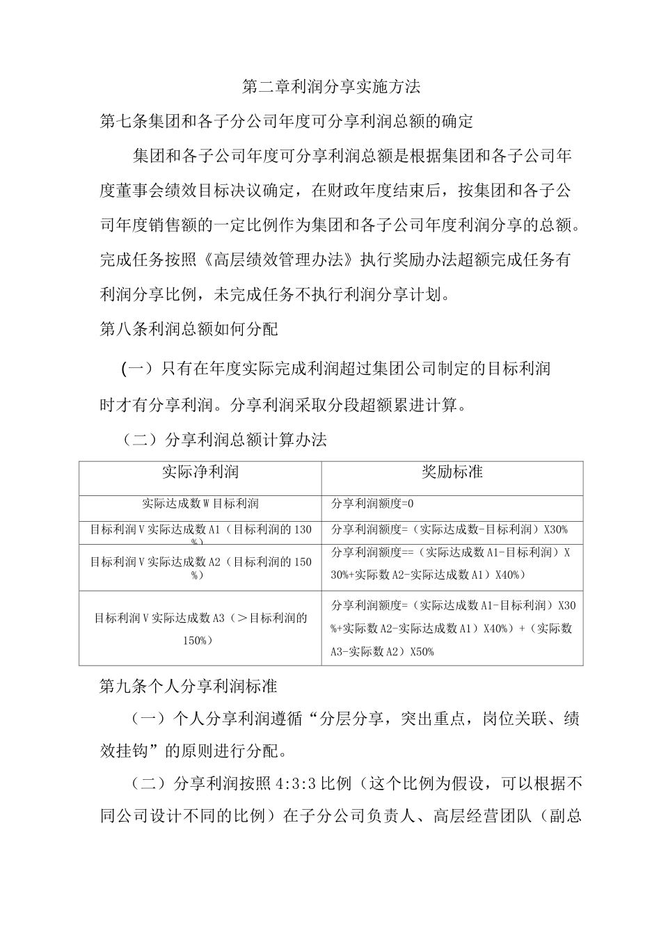 集团利润分享计划和激励方案_第3页