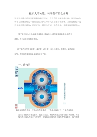 ,转子泵有那么多种