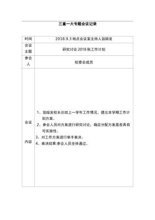 三重一大专题会议记录