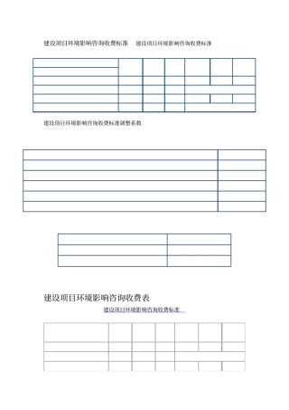 建设项目环境影响评价咨询收费标准