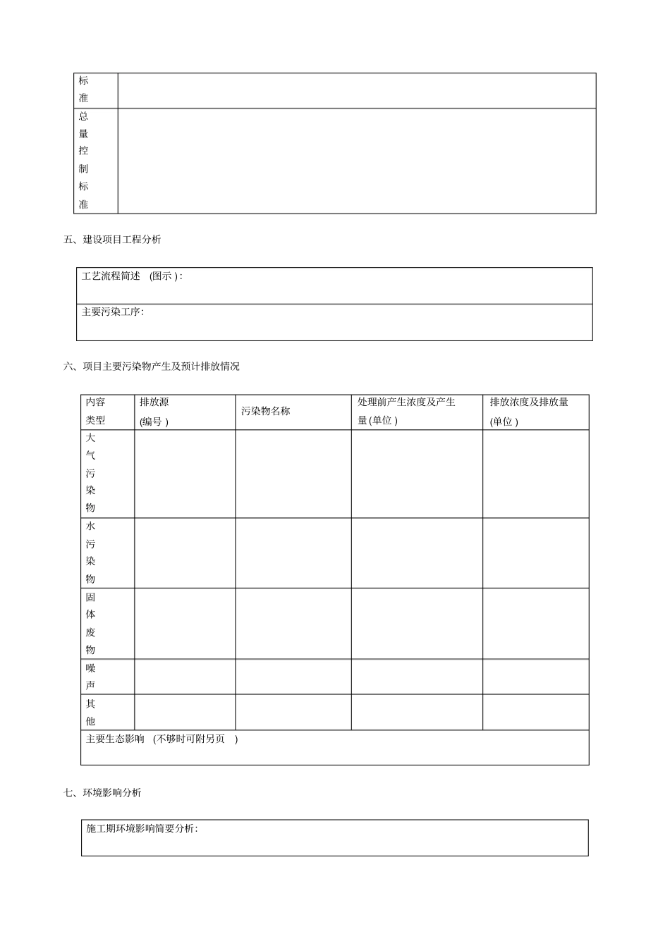 建设项目环境影响评价报告表试行和环境影响评价登记表试行内容及格式_第3页