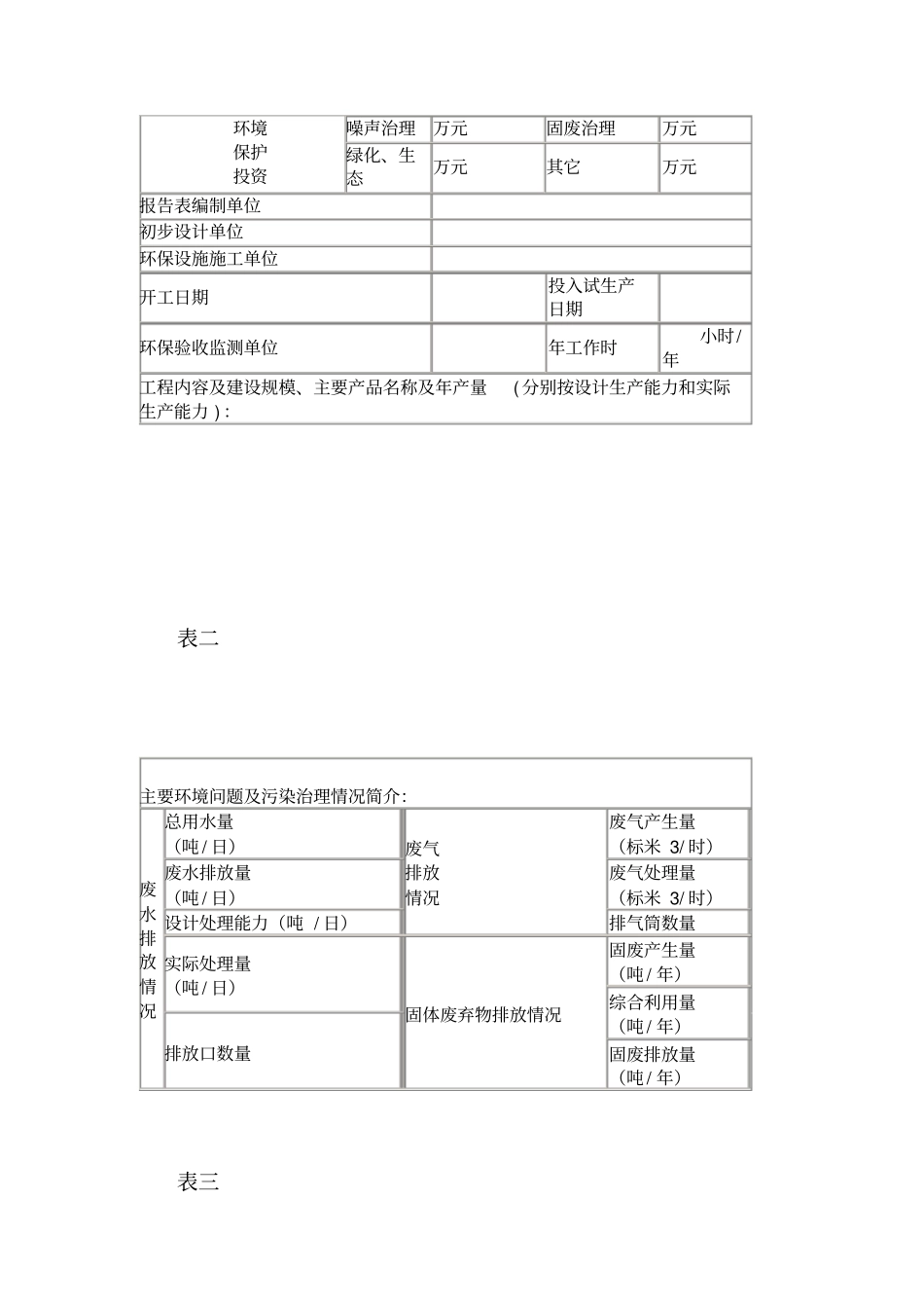 建设项目竣工环境保护验收申请表_第3页