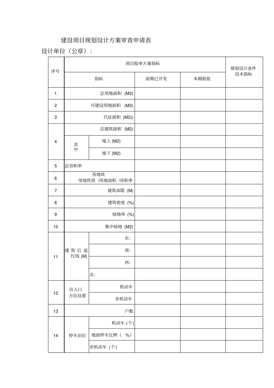 建设项目规划设计方案审查申请表_第3页
