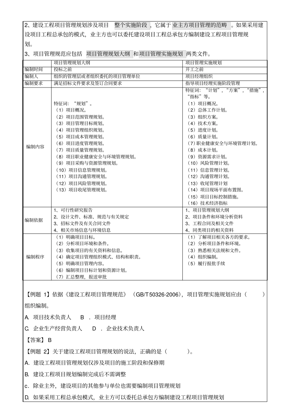 建造师,建设工程项目管理规划的内容和编制方法_第2页